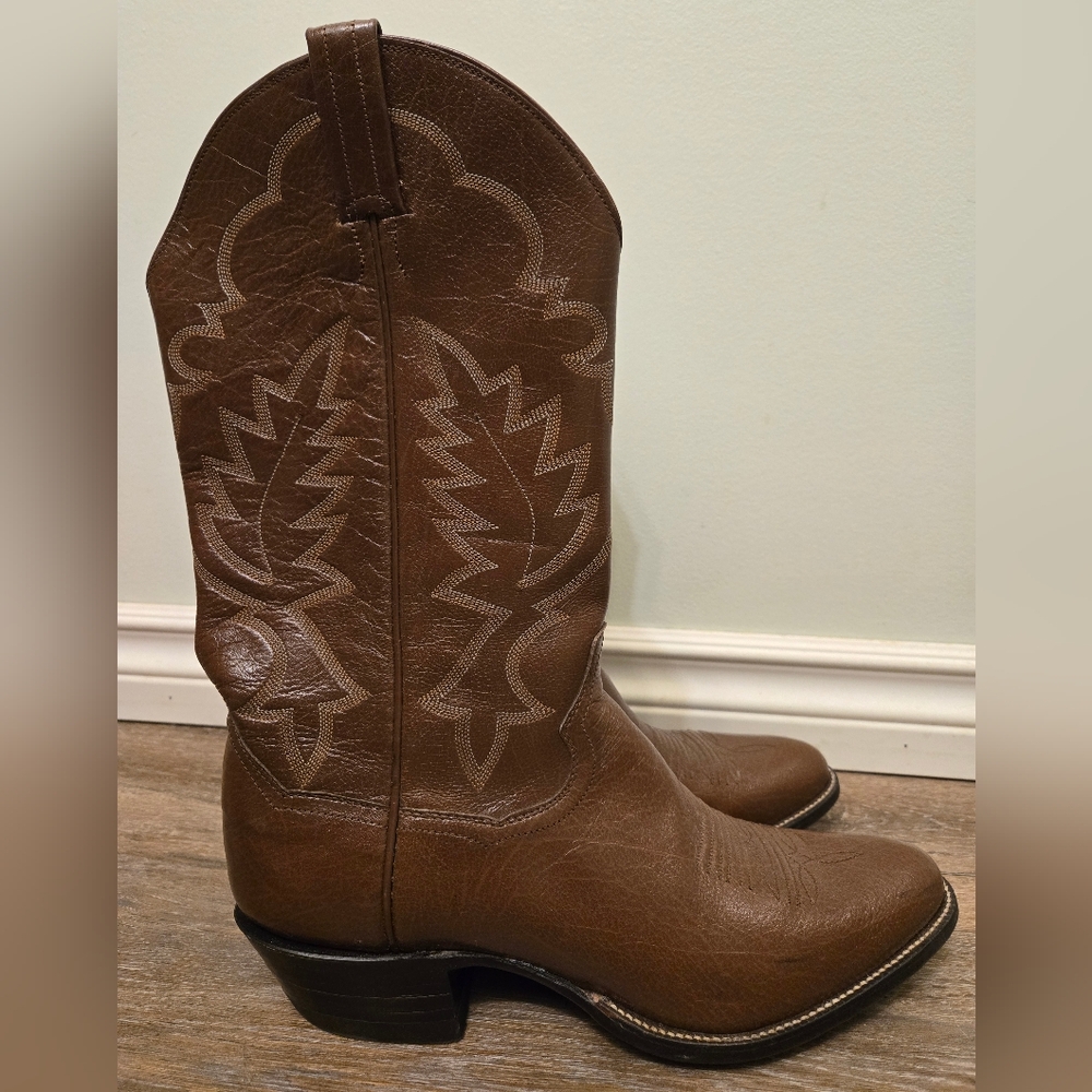Panhandle Slim Mens Cowboy Size 10 Womens 11.5  Beechnut Brown 13" Cowhide J-Toe